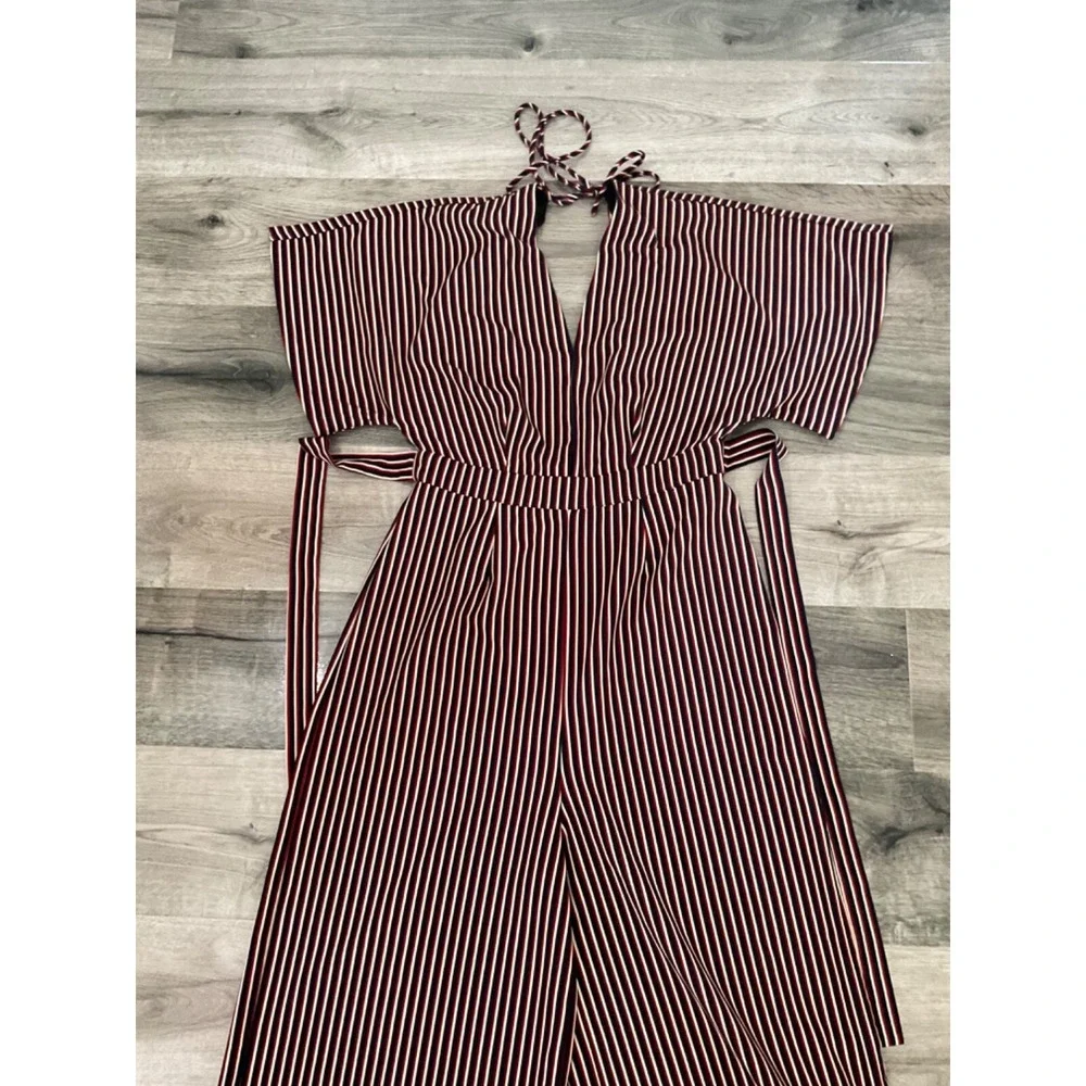 Women Stripe Pants Jumpsuit Multi Color Size S - Picture 2 of 7